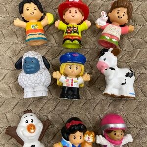 Fisher Price Little People Lot of 9 Figures Pretend Play Toys snow white cow
